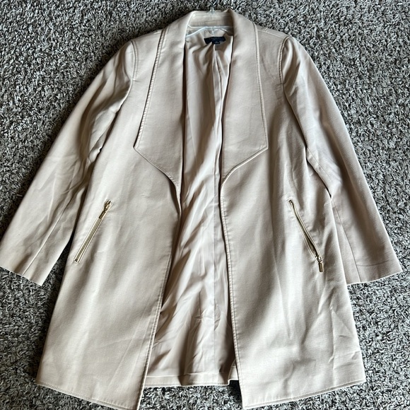 Tahari Taupe Drape Open Front Jacket Size 10 - Picture 2 of 11